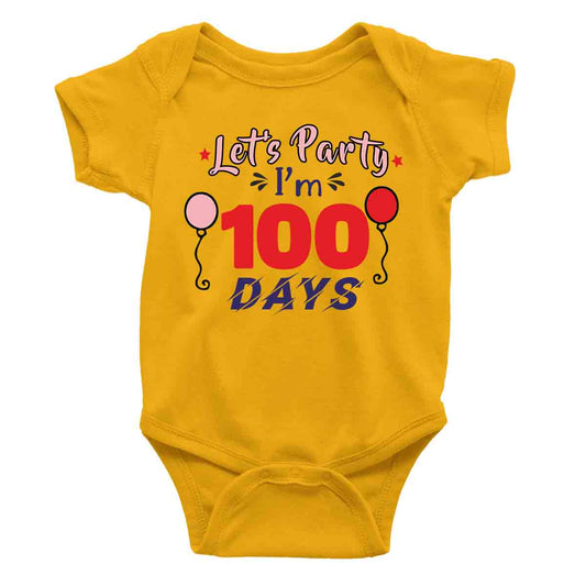party 100 days ROMPER mustard