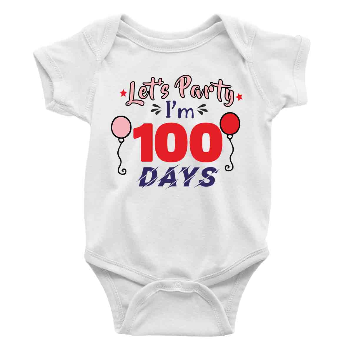 party 100 days ROMPER white