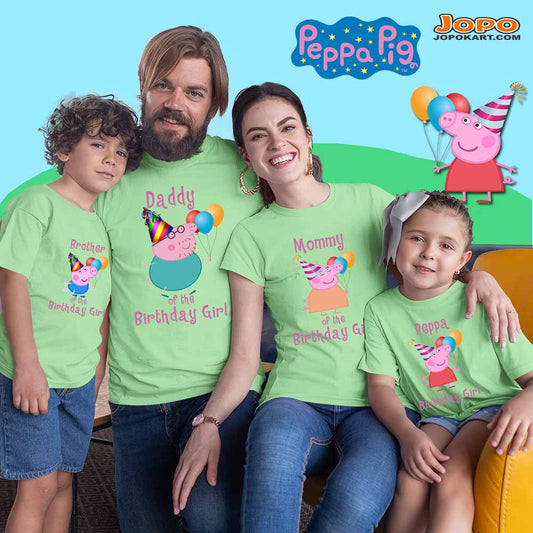Theme Pig Matching Birthday Girl Family Tshirts