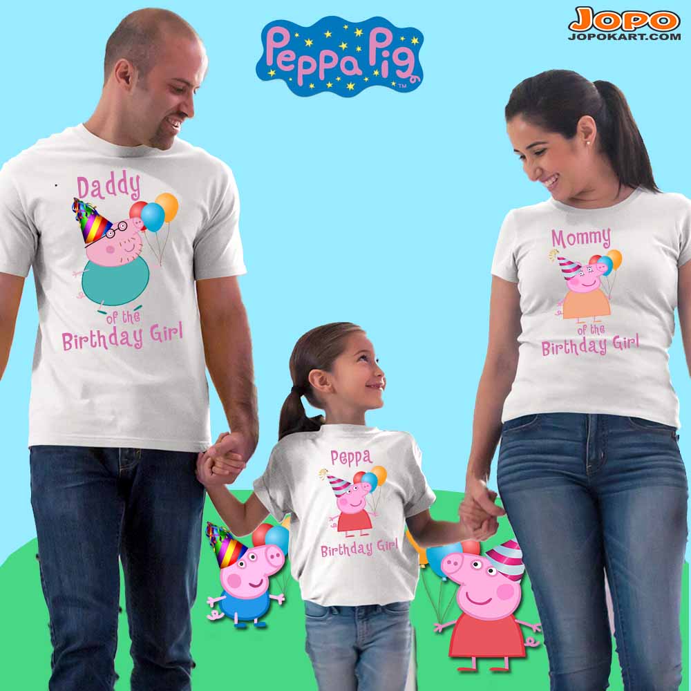 Theme Pig Matching Birthday Girl Family Tshirts