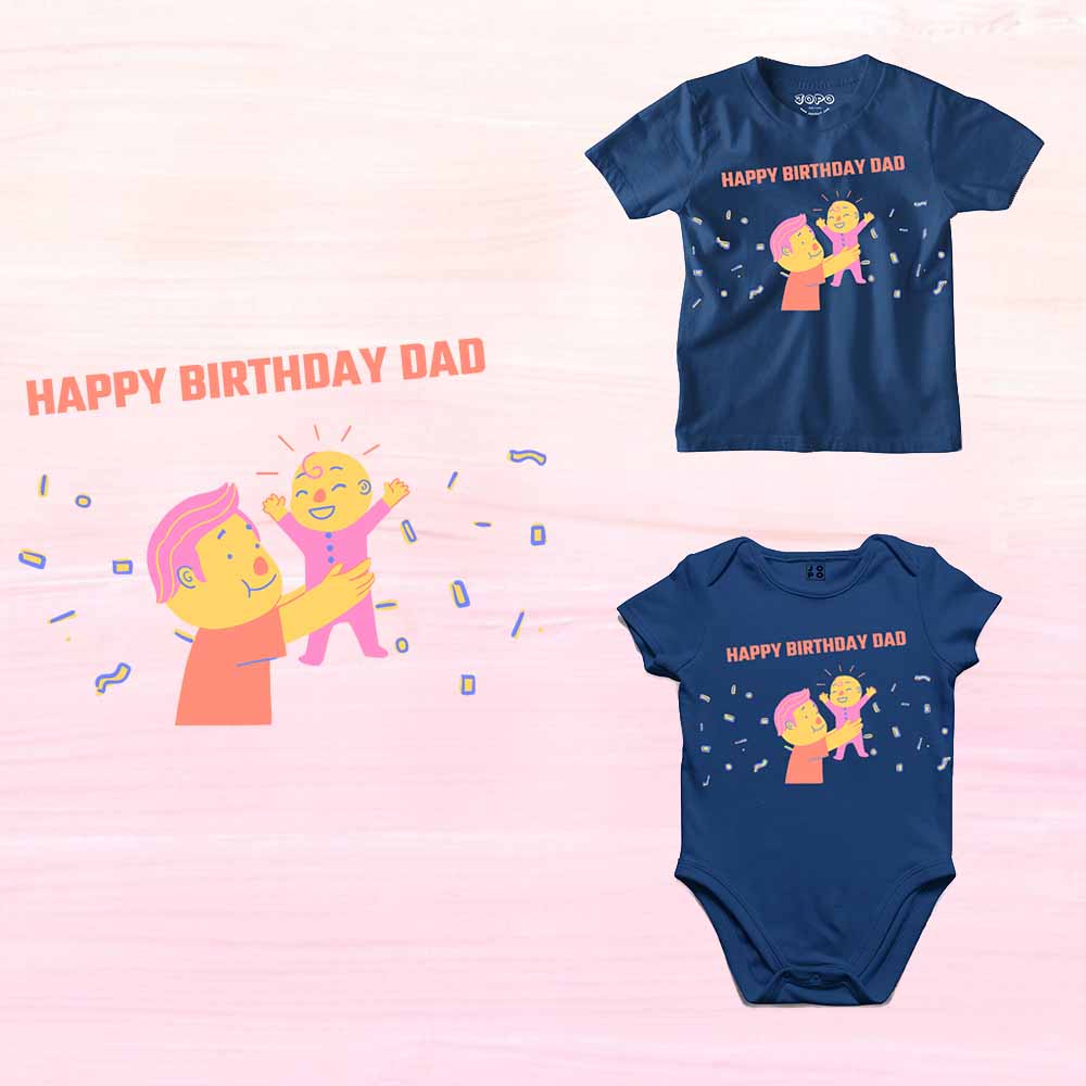 Happy Birthday Dad Printed T-shirt