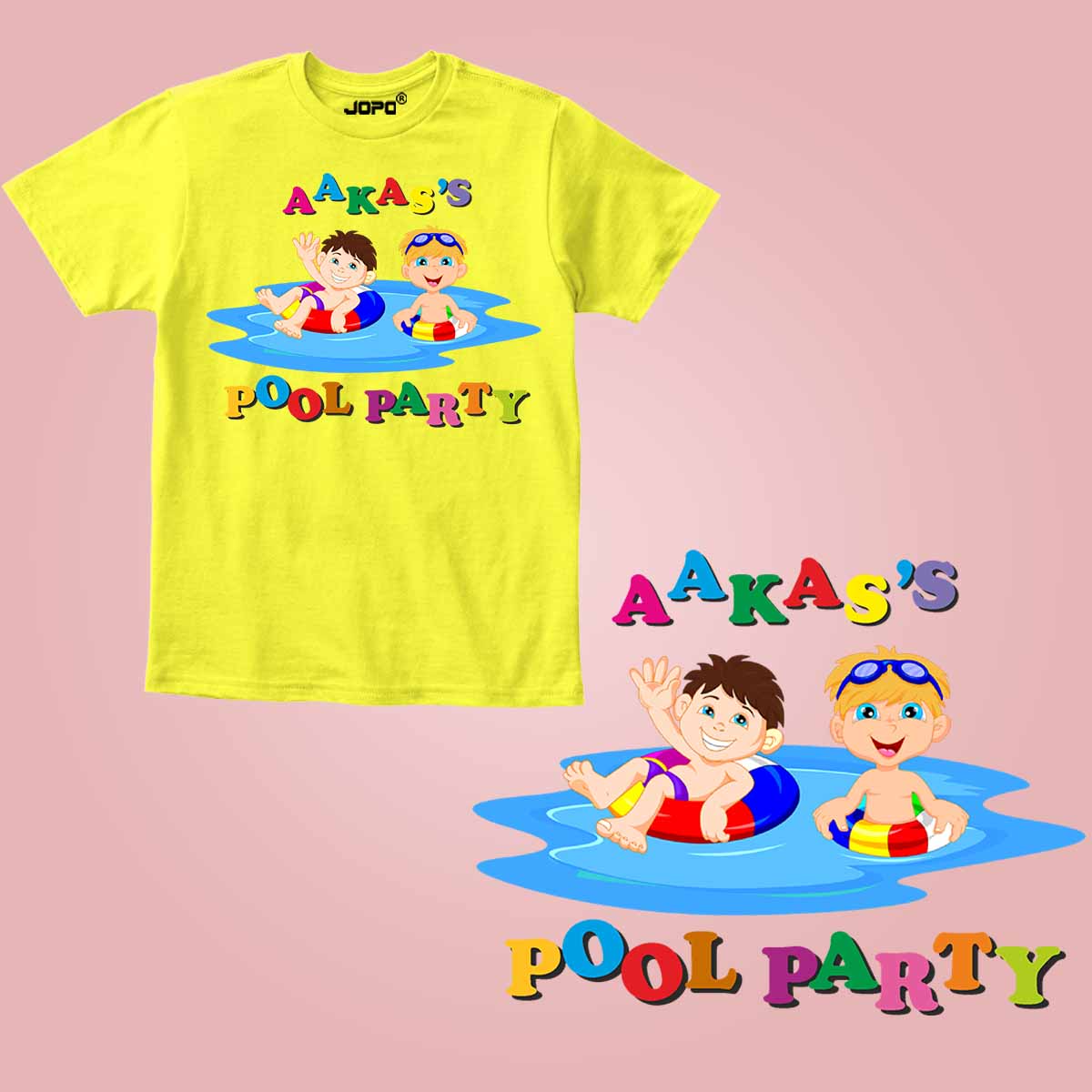 pool party kid yellow