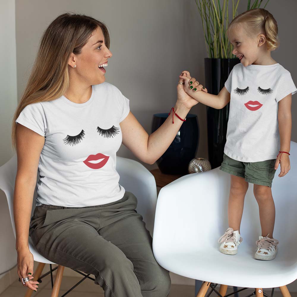 jopo pout eyes mom daughter combo matching dresses white