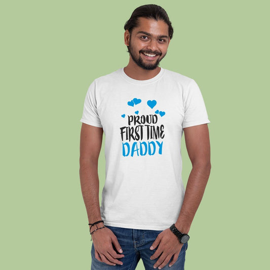 jopo proud first time daddy men tshirt celebration mode White