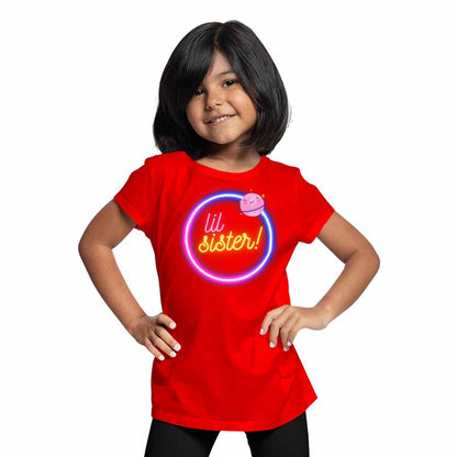 Lil Sister Saturn Design Multicolor T-shirt/Romper