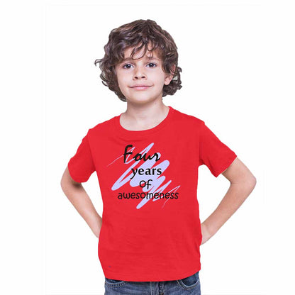 Printed designed 4rd Birthday Theme Kids T-shirt