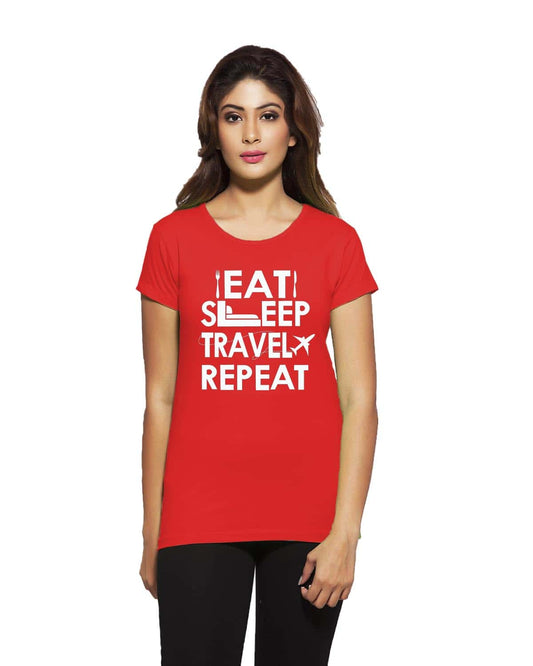 Eat Sleep Travel printed T-Shirt