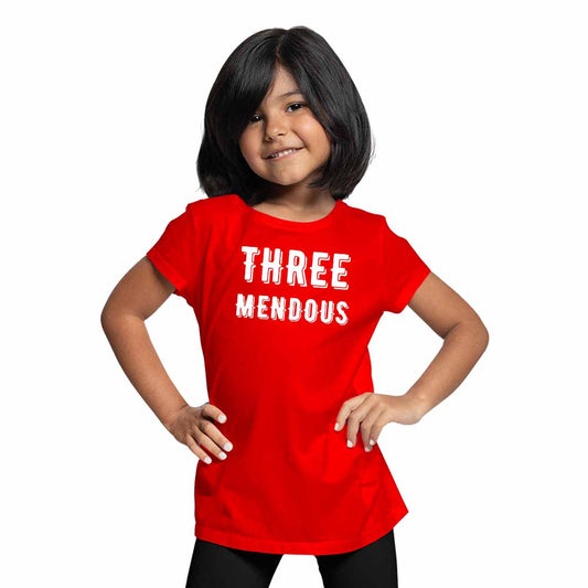 Three Mendous Birthday Theme Kids T-shirt