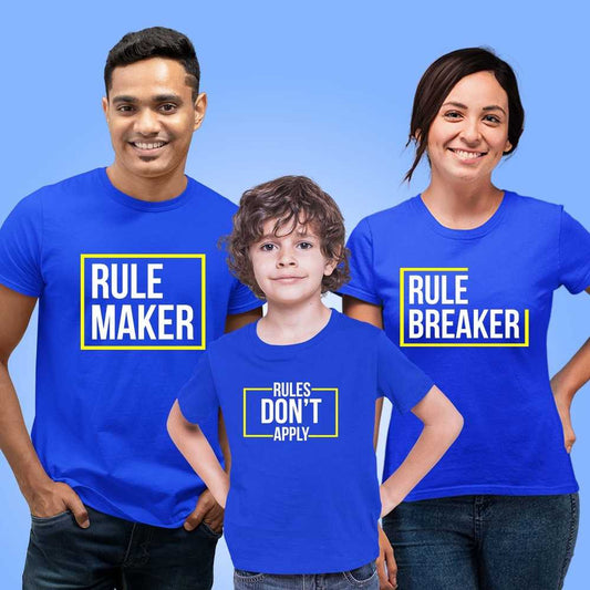 Rule Maker Rule Breaker Rules Don't Apply Family T-Shirts Set of 3