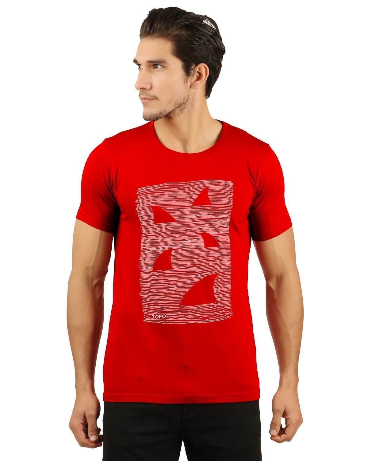 red printed tshirt men