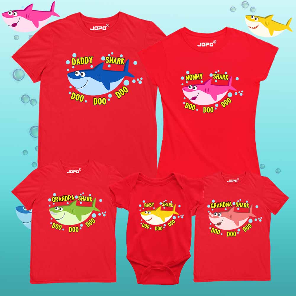 Shark tshirts for Baby shark birthday party themes matching family tshirts Little Shark Fan