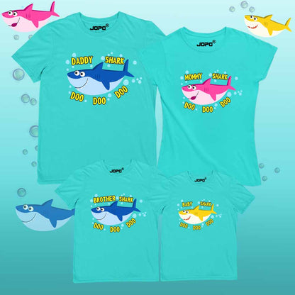 Shark tshirts for Baby shark birthday party themes matching family tshirts Little Shark Fan