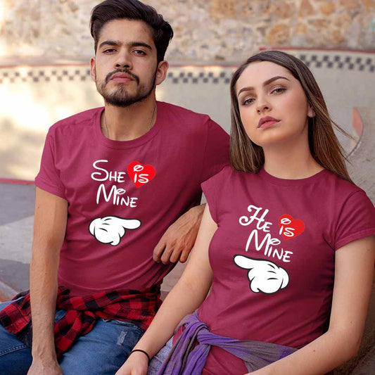 cotton couple dress t shirt couple t shirt on myntra t shirt print for couples maroon