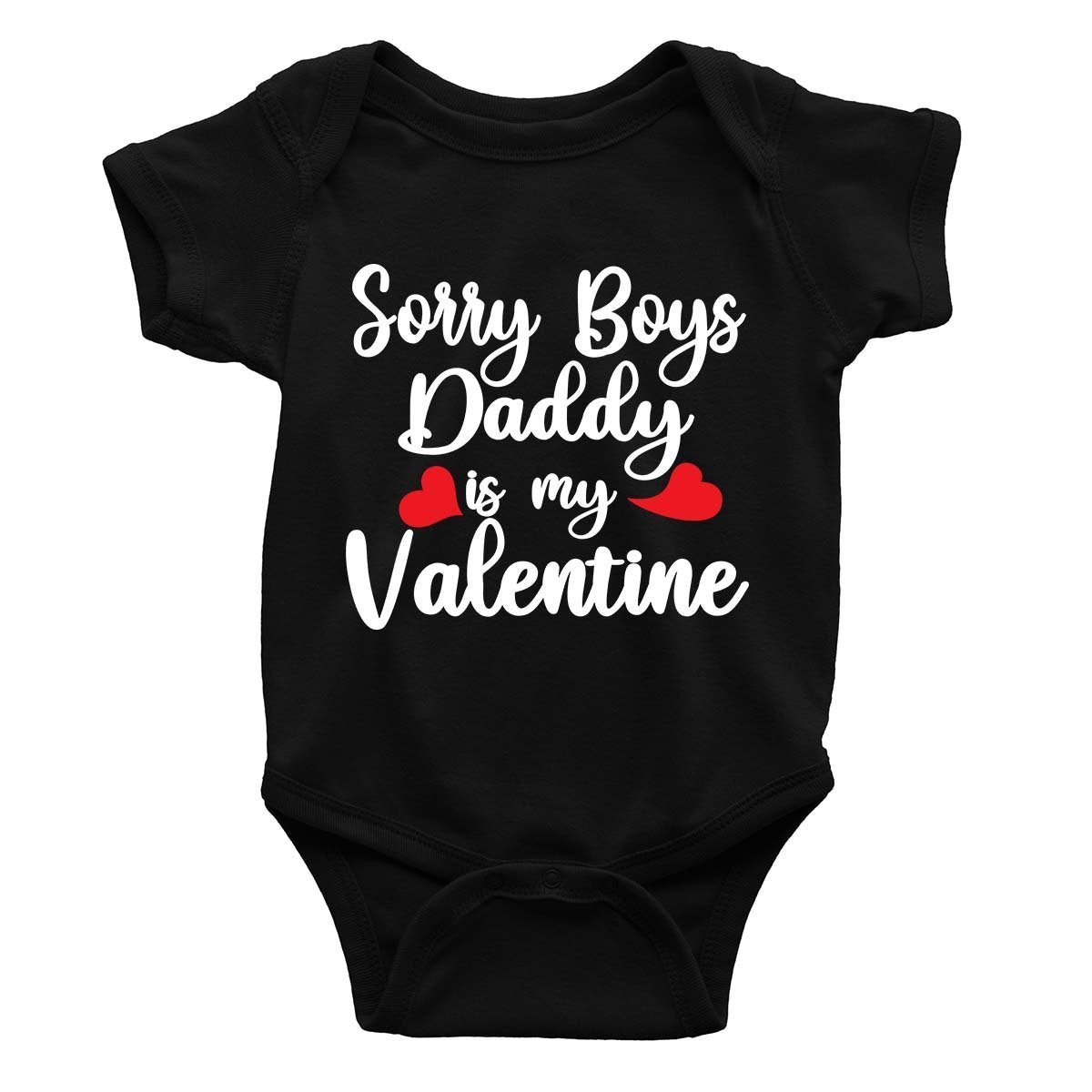 jopo Sorry Boys Daddy is my valentine romper black