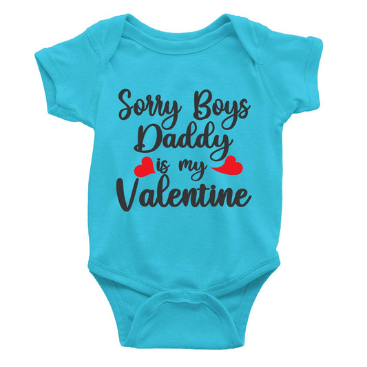 jopo Sorry Boys Daddy is my valentine romper blue
