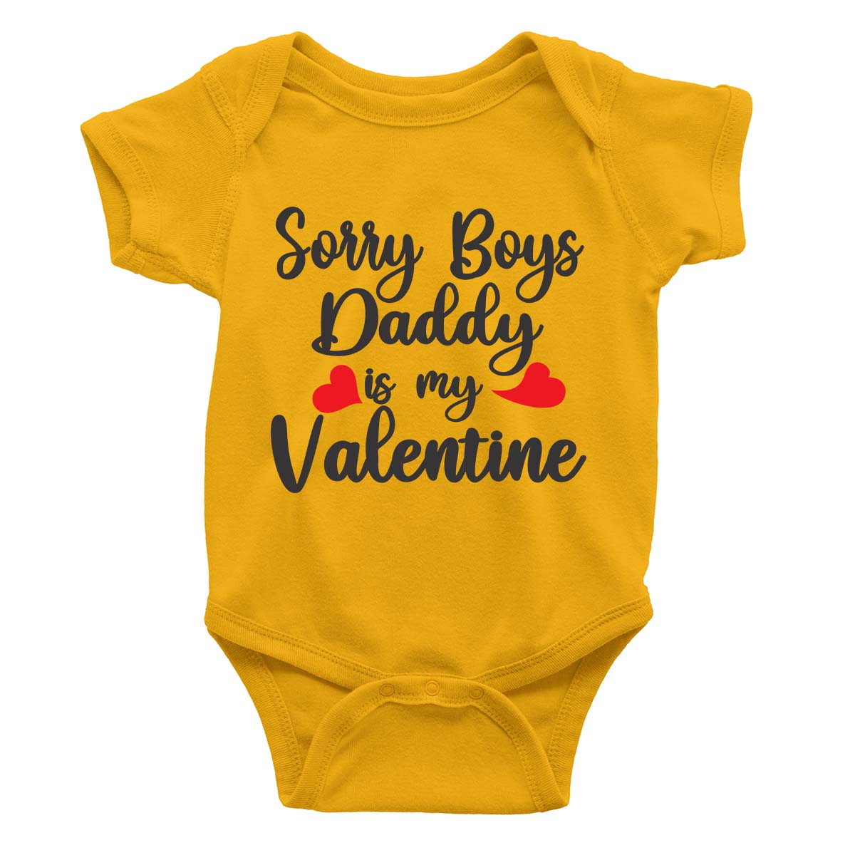 jopo Sorry Boys Daddy is my valentine romper mustard