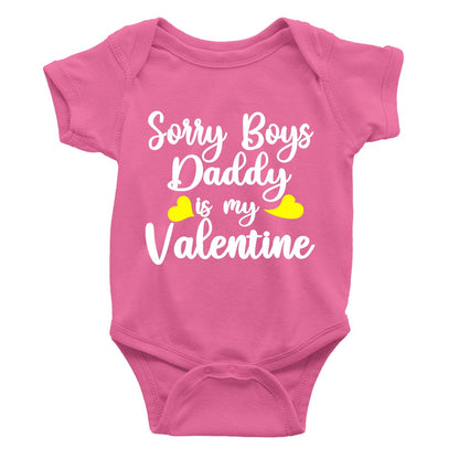 jopo Sorry Boys Daddy is my valentine romper pink