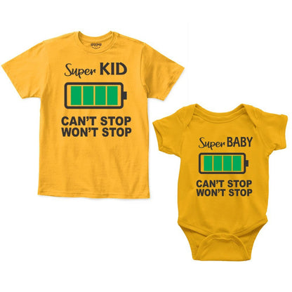 super kid baby Sibling mustard