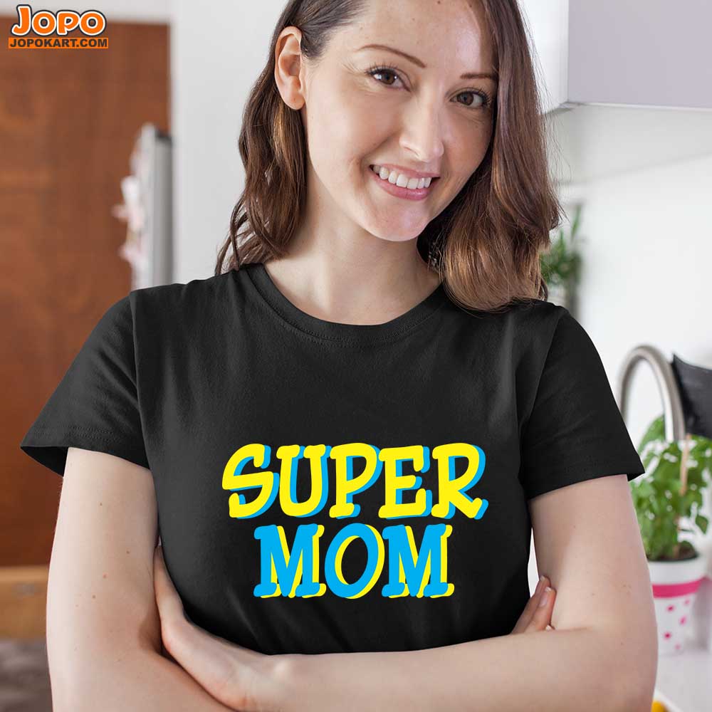 jopo Super mom women tshirt celebration mode black