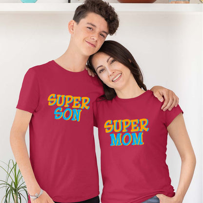 mom and son matching outfits online shopping india formal same tshirt best together fav smily women with son mother's boy mommy favorite Super mom super son maroon