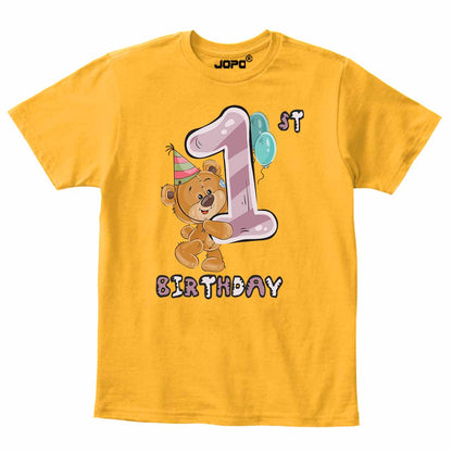 teddy 1st birthday mustard