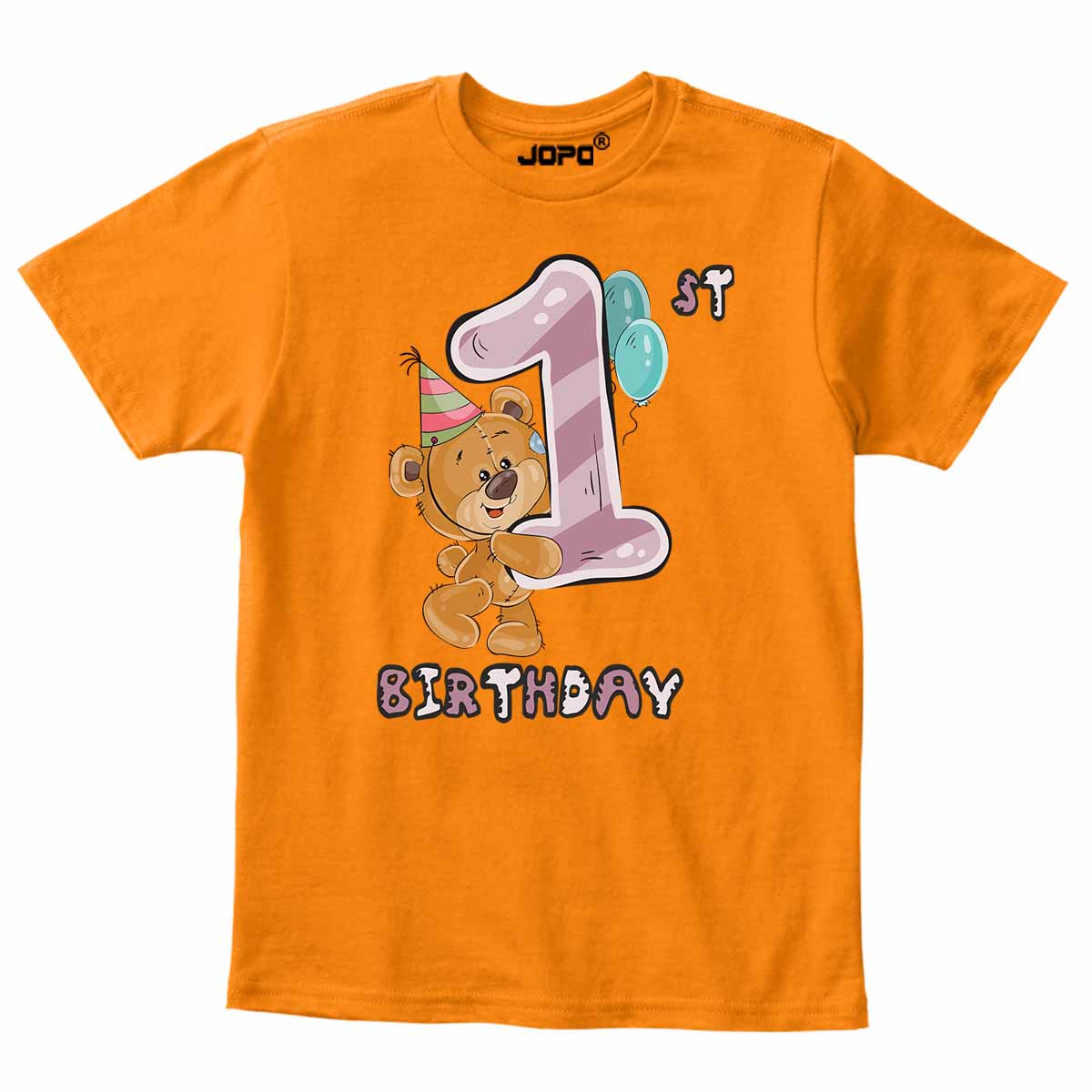 teddy 1st birthday orange