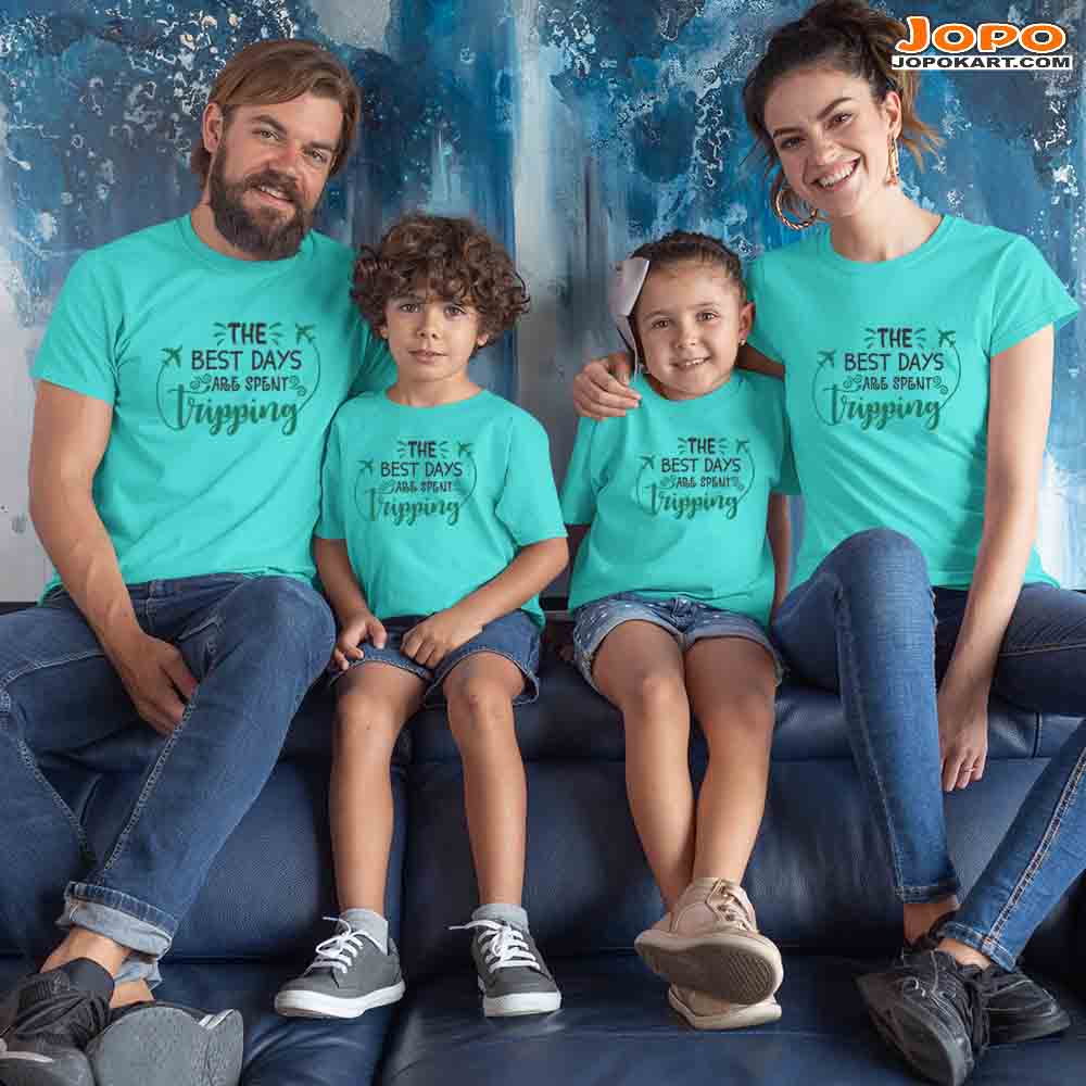 the best days are family aqua blue