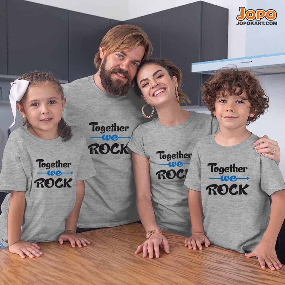 Together we Rock family t shirts set of 4 online