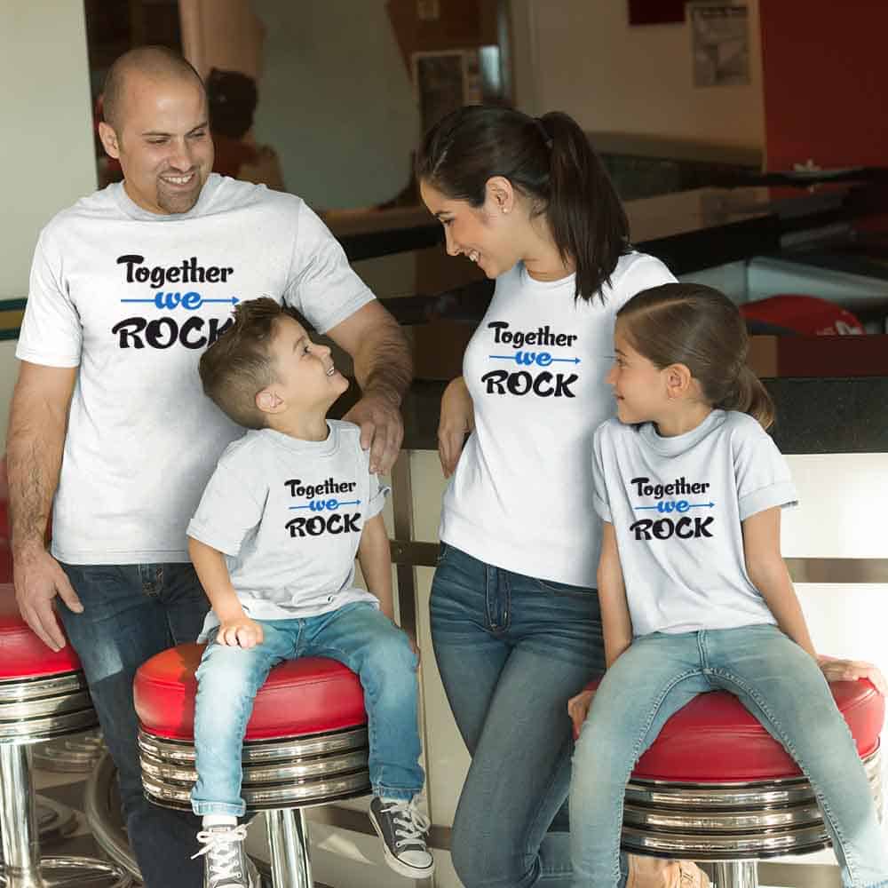Together we Rock family tshirts White
