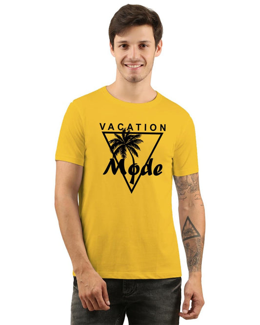 vacation mode printed men tshirts jopo round neck 100 cotton pure cheap quality bulk stylish