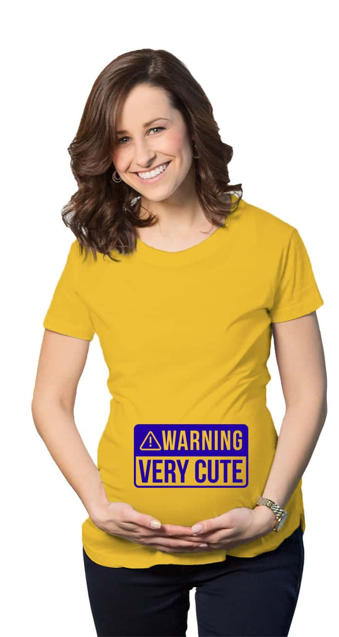 Warning Very Cute Printed Maternity T-Shirts for Pregnant Women