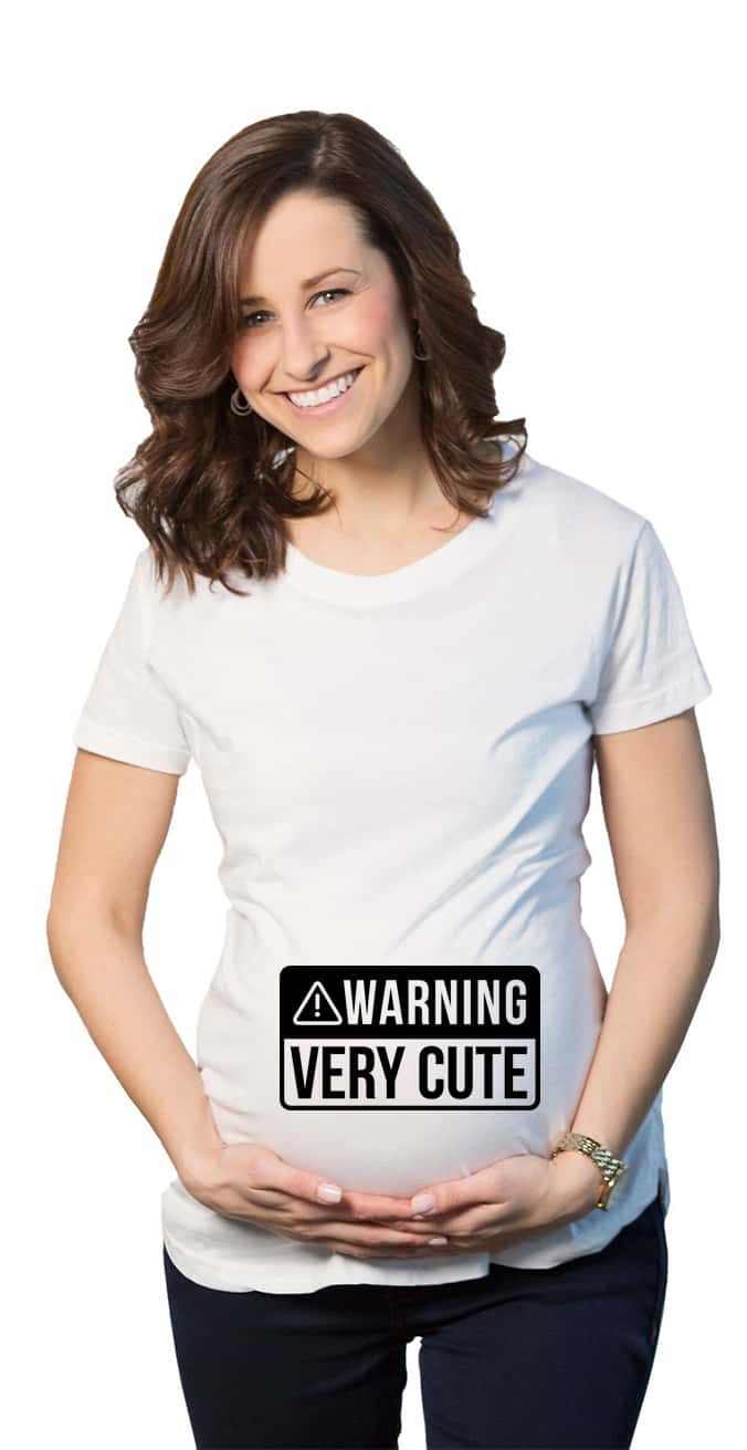 Warning Very Cute Printed Maternity T-Shirts for Pregnant Women