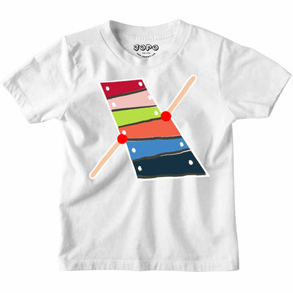 Kid's Alphabet X Xylophone Design Multicolor T-shirt/Romper