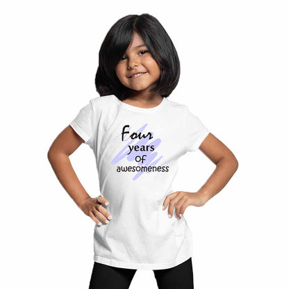 Printed designed 4rd Birthday Theme Kids T-shirt