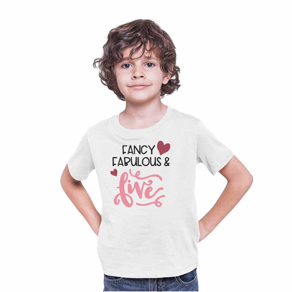 Fancy Fabulous Style 5th Birthday Theme Kids T-shirt