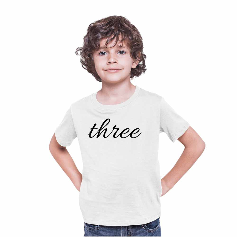 Three Birthday Theme Kids T-shirt