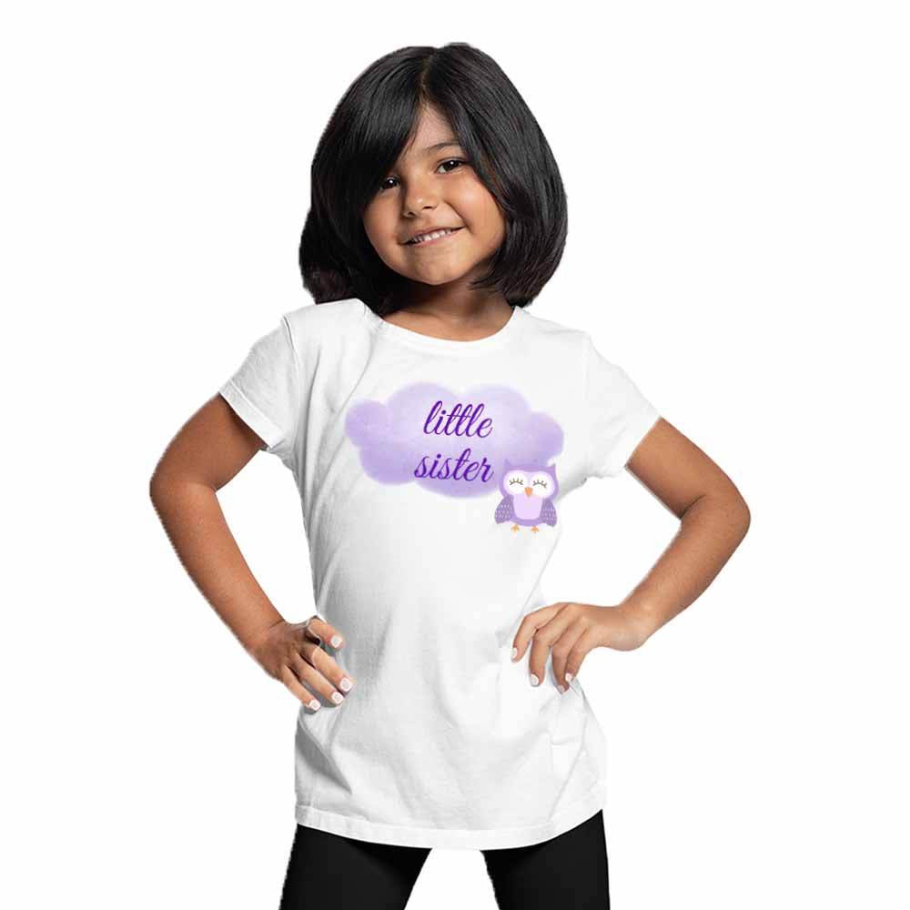 Lil sis Owl design Multicolor T-shirt/Romper