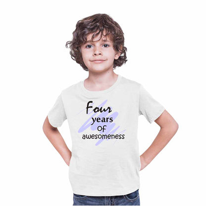 Printed designed 4rd Birthday Theme Kids T-shirt