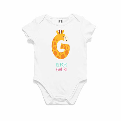 Kid's Alphabet 'G for Gauri' name Multicolor T-shirt/Romper