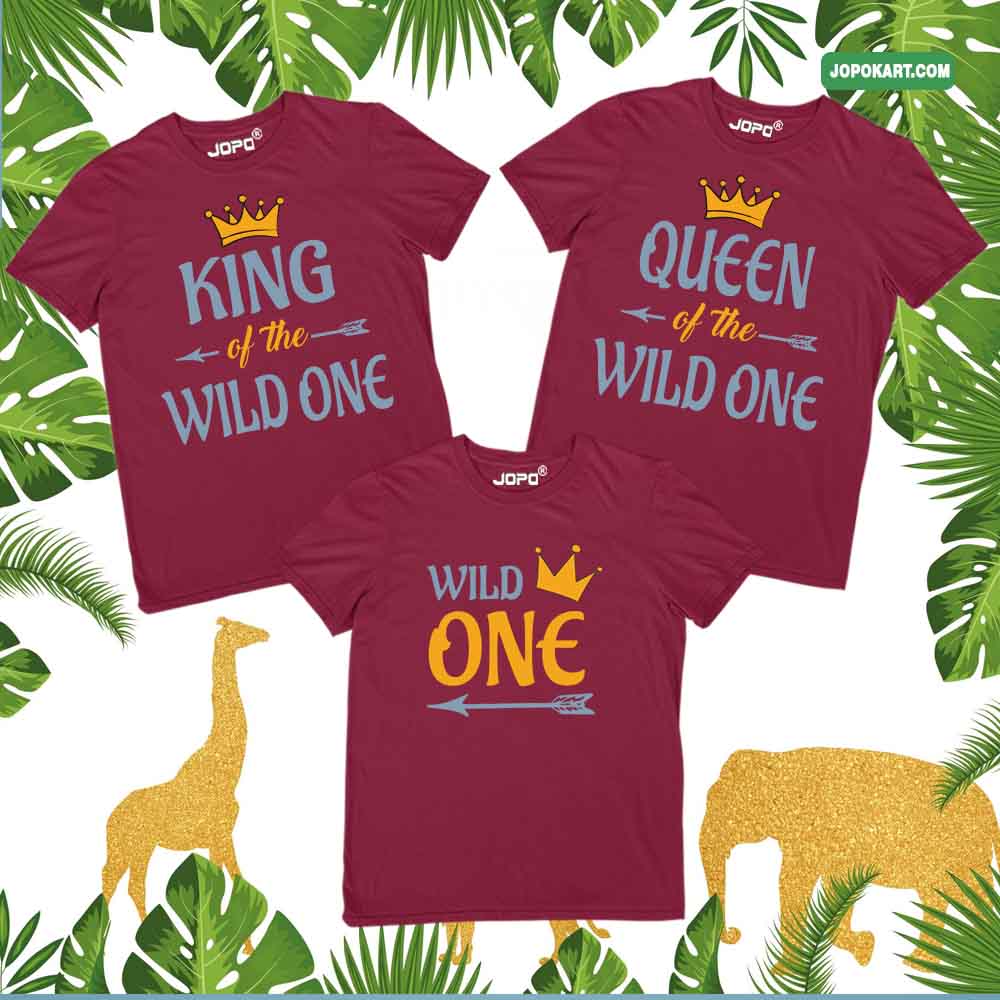 Wild One Themed Birthday Party Tshirts for your little one's first birthday outfits