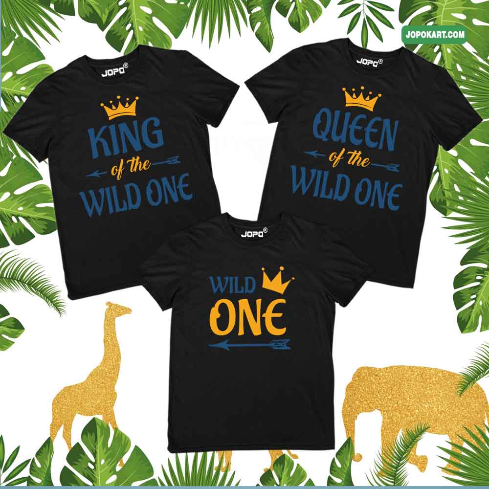 Wild One Themed Birthday Party Tshirts for your little one's first birthday outfits