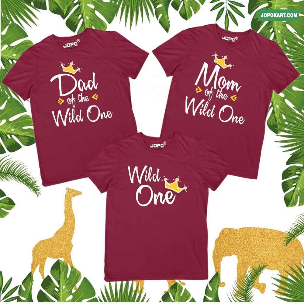 Wild One Themed Birthday Party Tshirts for your little one's first birthday outfits