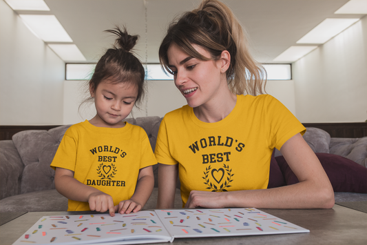 dresses for mom and daughter mother mommy same dress in india baby and mom world best mom and daughter girl women teaching learning cute family happy smilling women mustard
