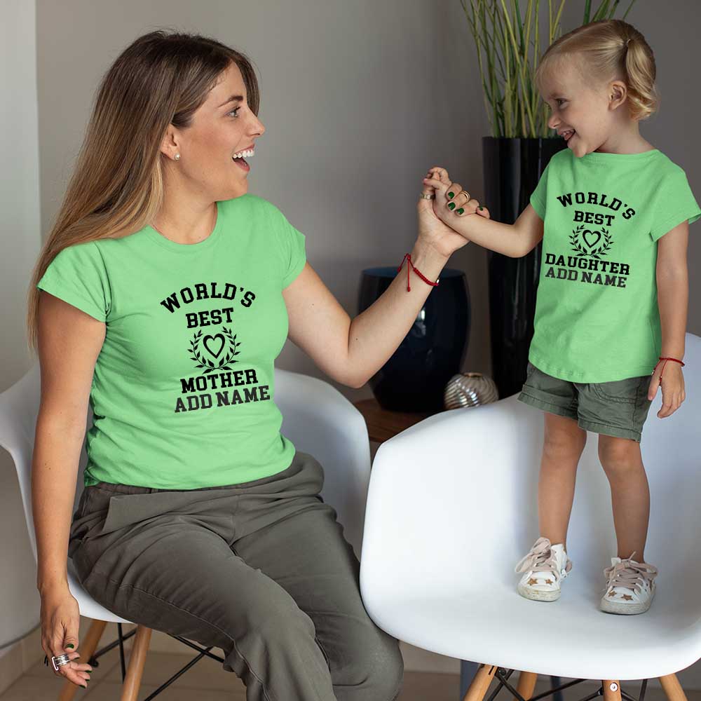 world best mom daughter add name mint green