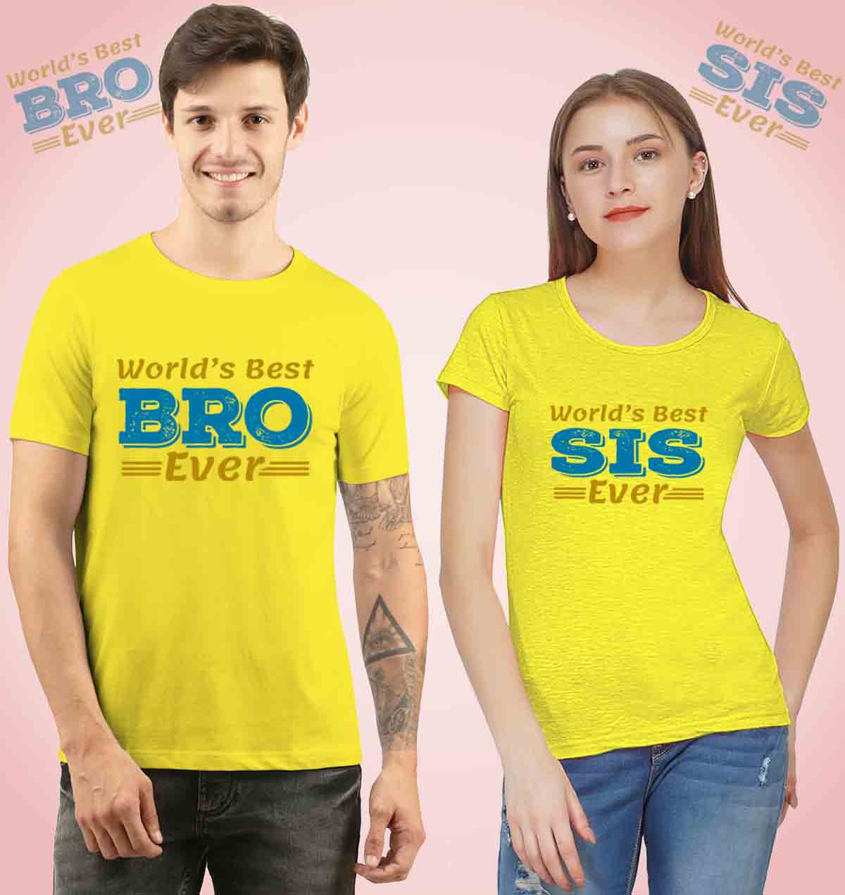 Best Brother Sister Ever Tshirts-Rakshabandhan Special Twinning Moment