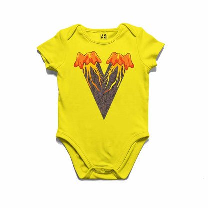 Kid's Alphabet V Volcano Design Multicolor T-shirt/Romper