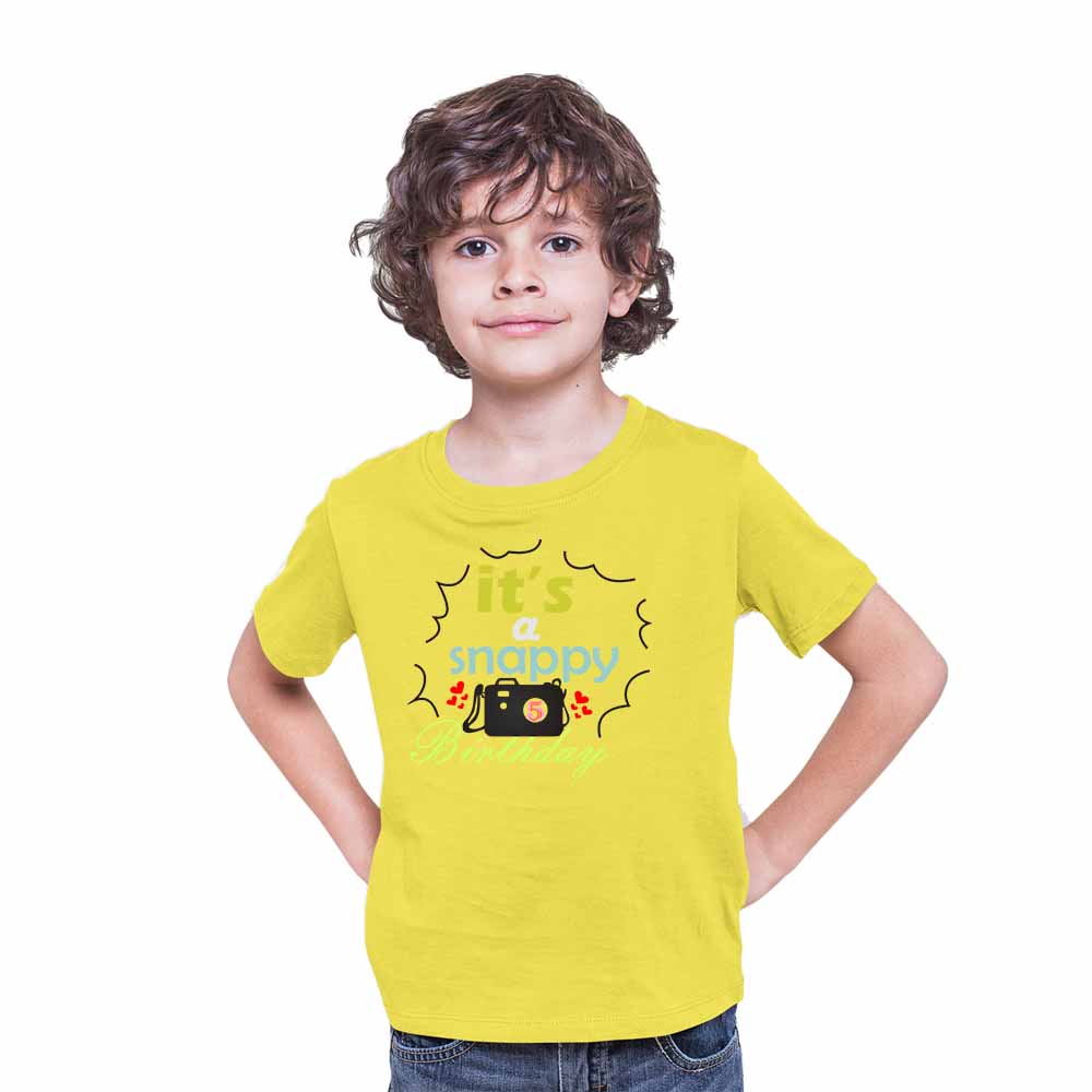 Snappy Camera Designed 5th Birthday Theme Kids T-shirt