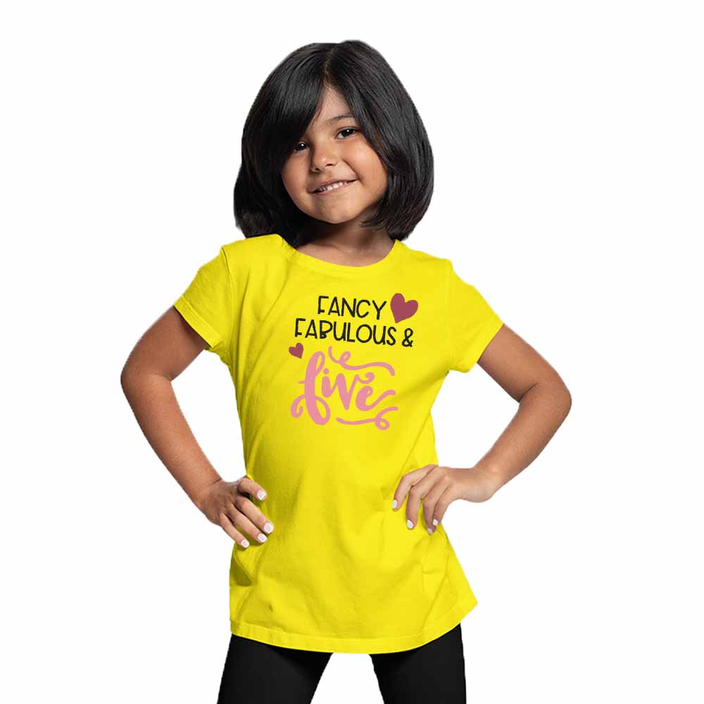 Fancy Fabulous Style 5th Birthday Theme Kids T-shirt