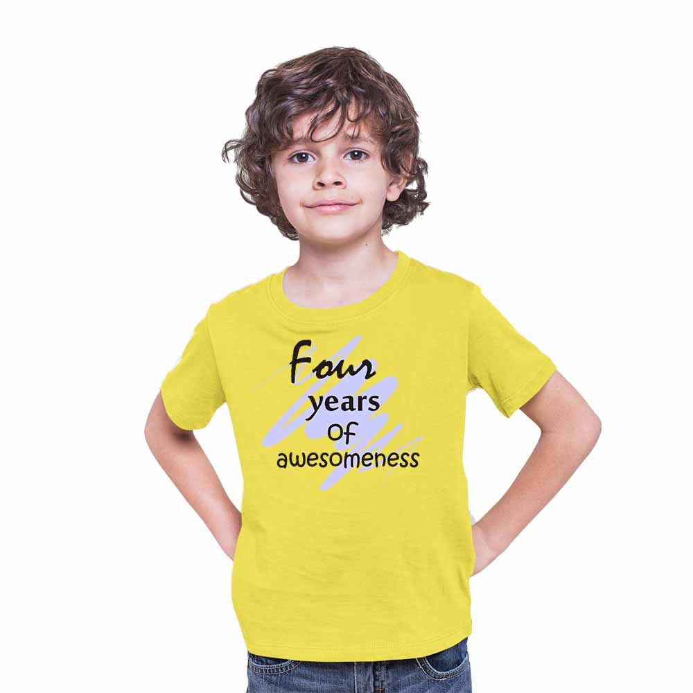 Printed designed 4rd Birthday Theme Kids T-shirt