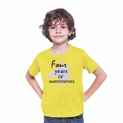 Printed designed 4rd Birthday Theme Kids T-shirt